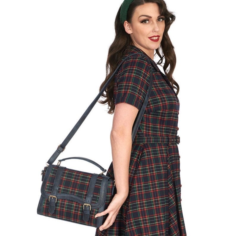 HB159 Plaid Messenger Bag